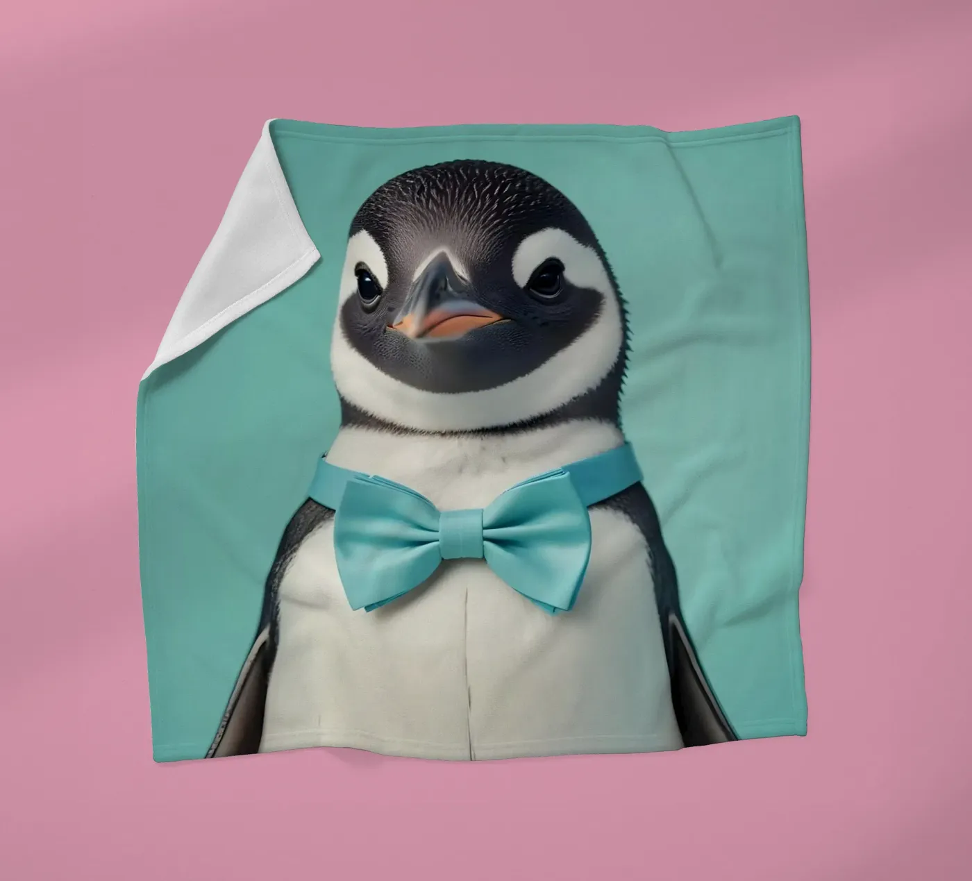 Dapper Penguin fleece blanket by Graceful Desine