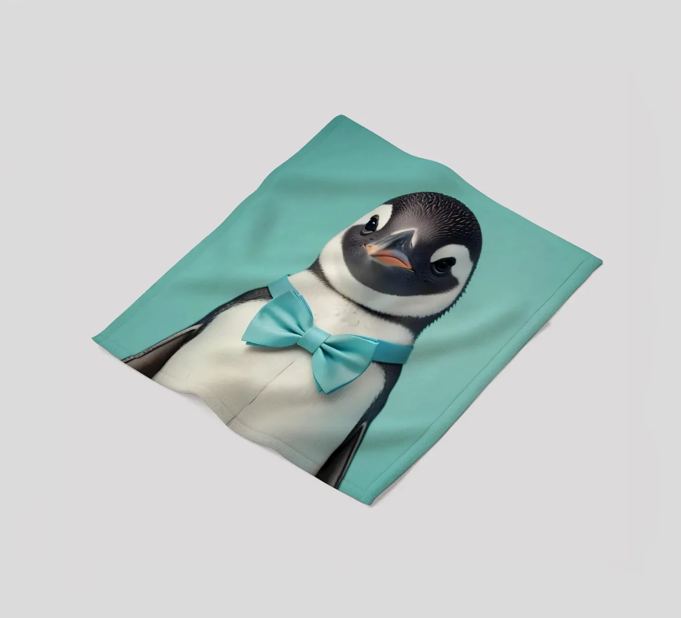 Dapper Penguin fleece blanket by Graceful Desine