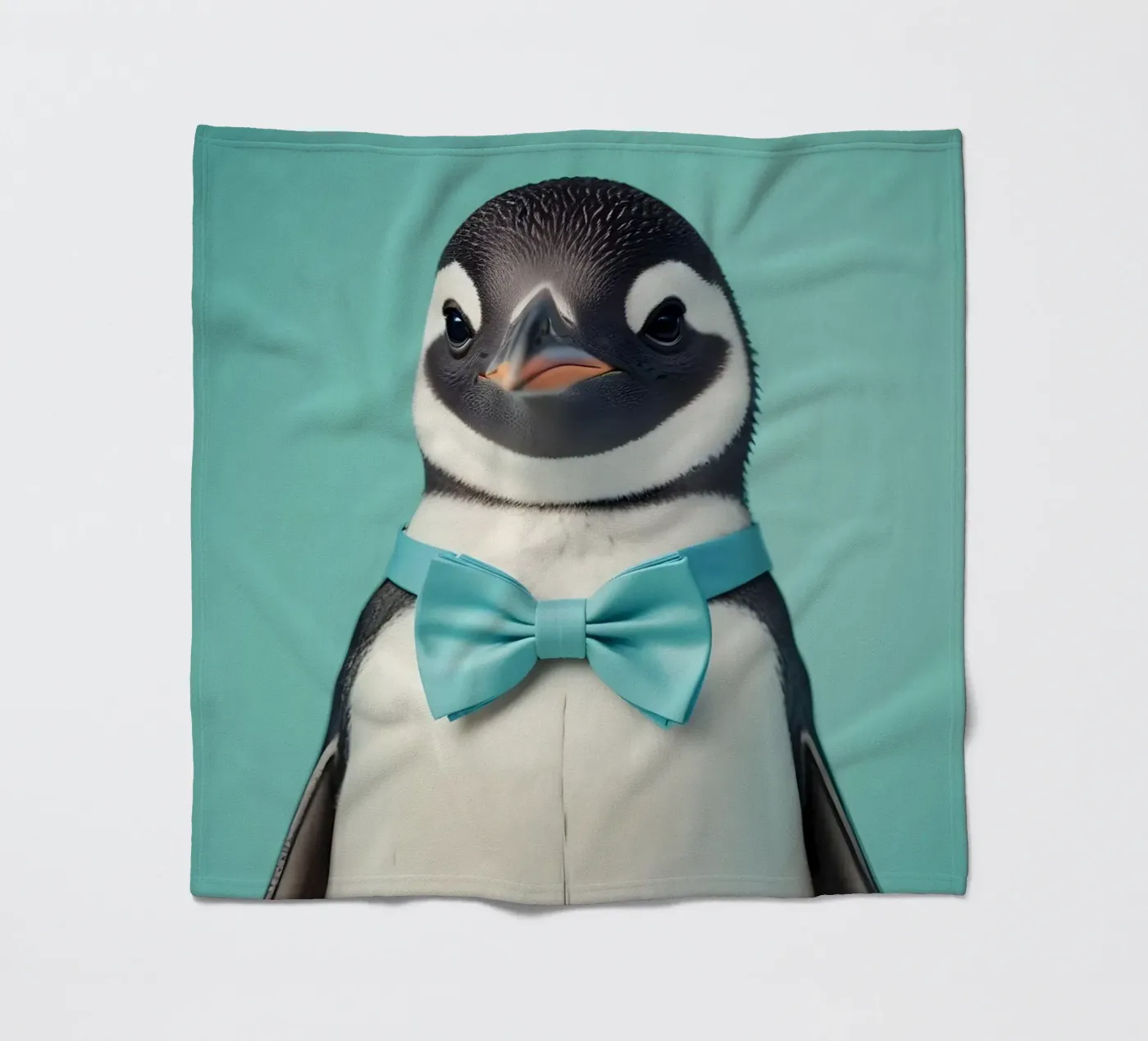 Dapper Penguin fleece blanket by Graceful Desine