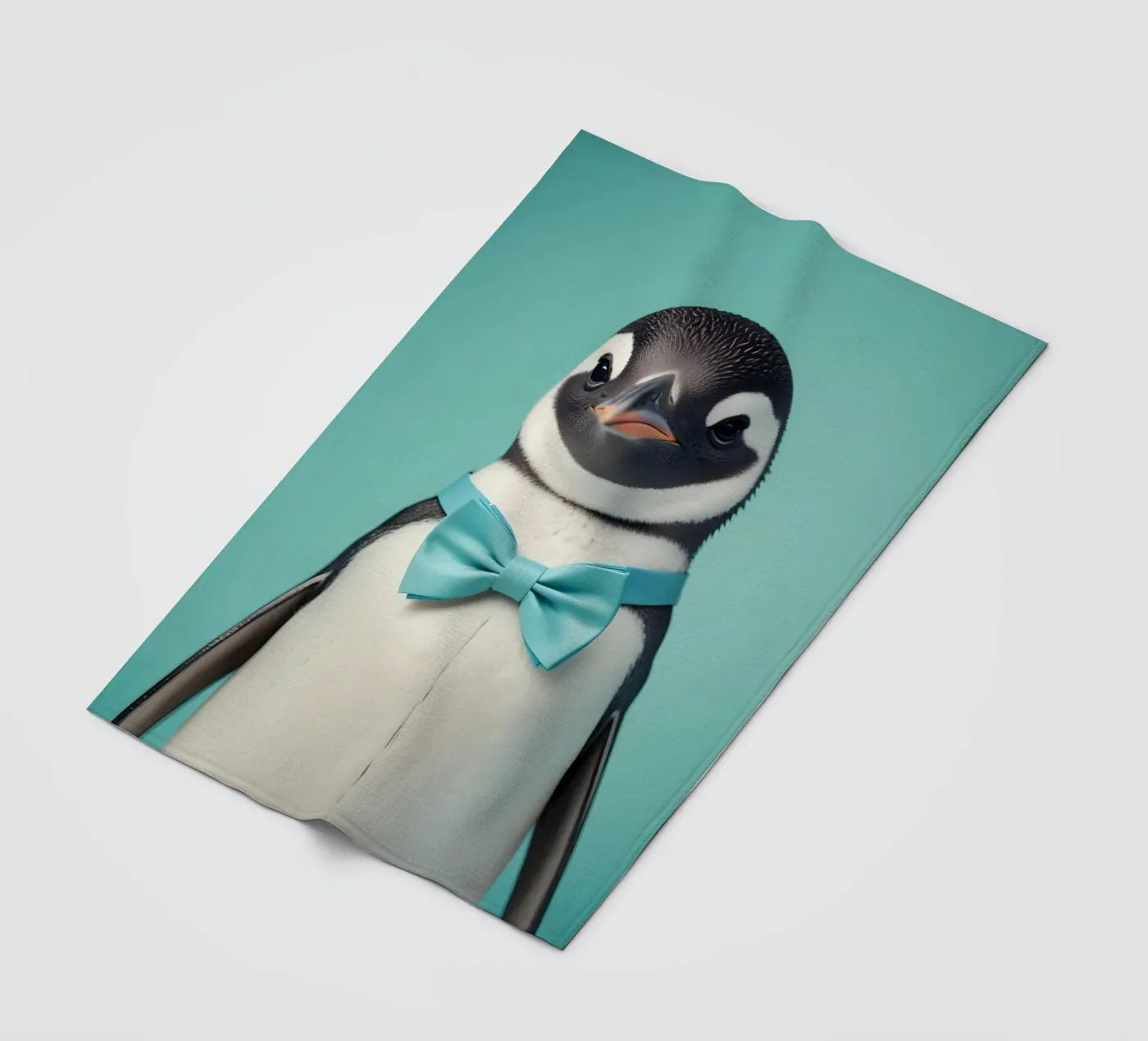 Dapper Penguin fleece blanket by Graceful Desine