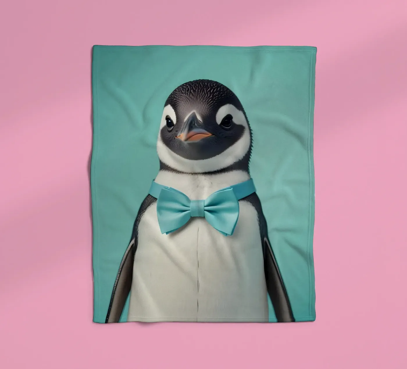 Dapper Penguin fleece blanket by Graceful Desine