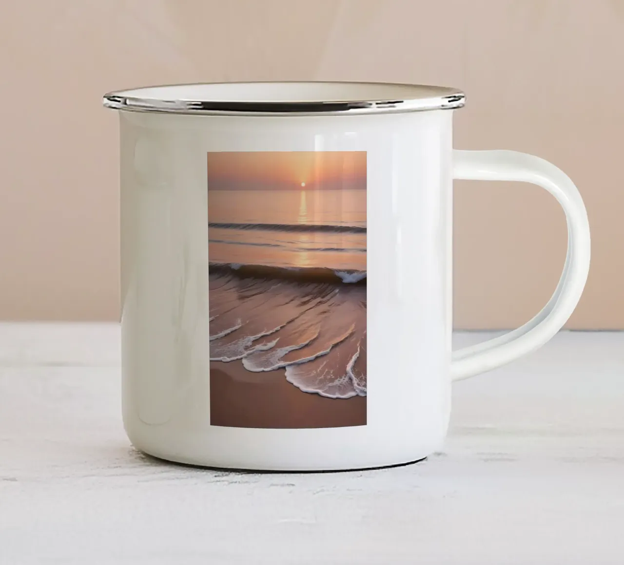 Alba su onde delicate tazza in smalto da Graceful Desine