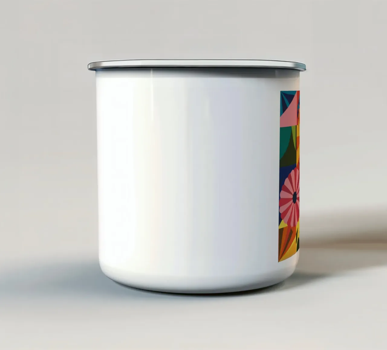 Esplosione floreale geometrica tazza in smalto da Solace Light