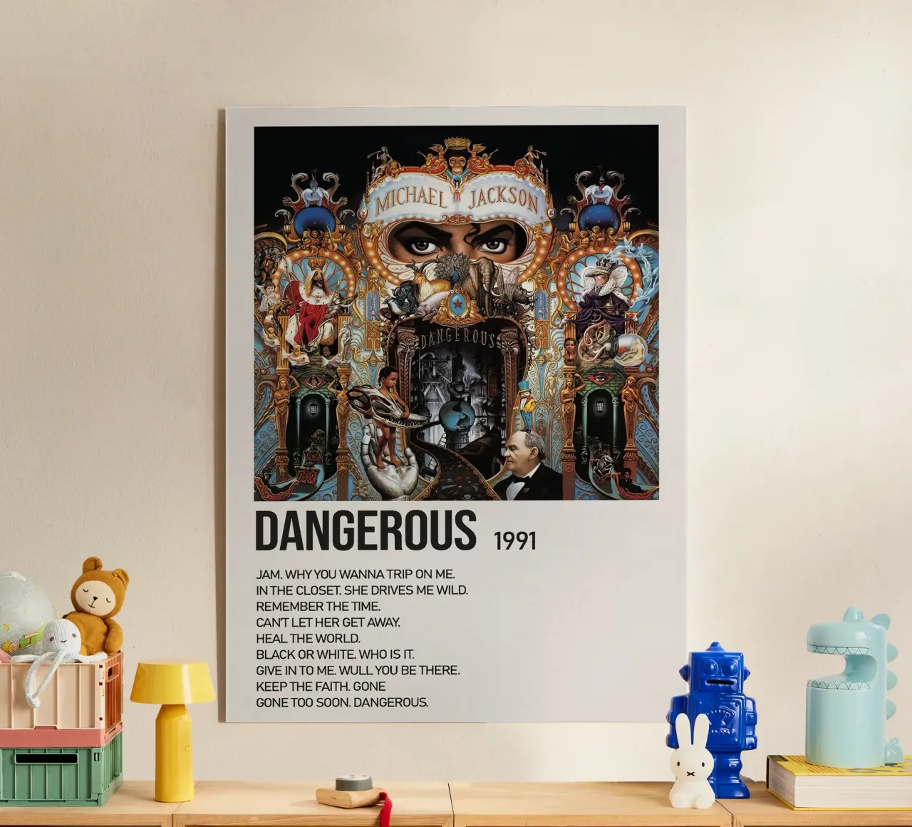 Michael Jackson Dangerous Tracklists plexiglass da Banda Neira