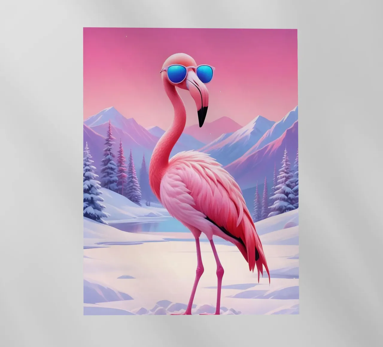 Fenicottero fresco nella neve pellicola backlit da Graceful Desine