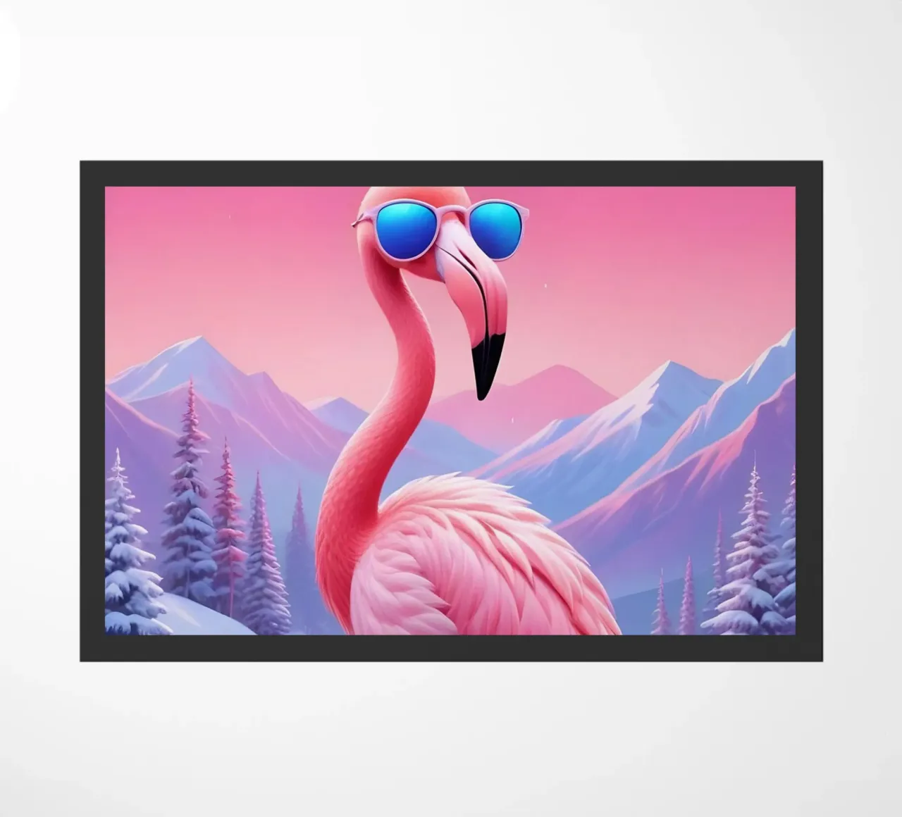 Fenicottero fresco nella neve zerbino da Graceful Desine