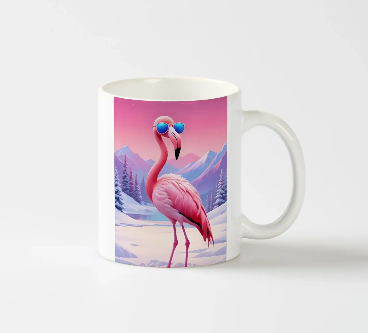 Fenicottero fresco nella neve tazza in ceramica da Graceful Desine