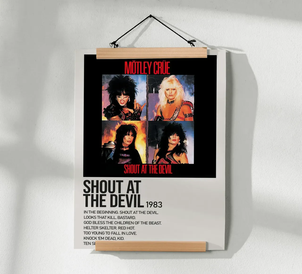 Montley Crue Shout At The Devil Tracklists carta hahnemühle da Banda Neira