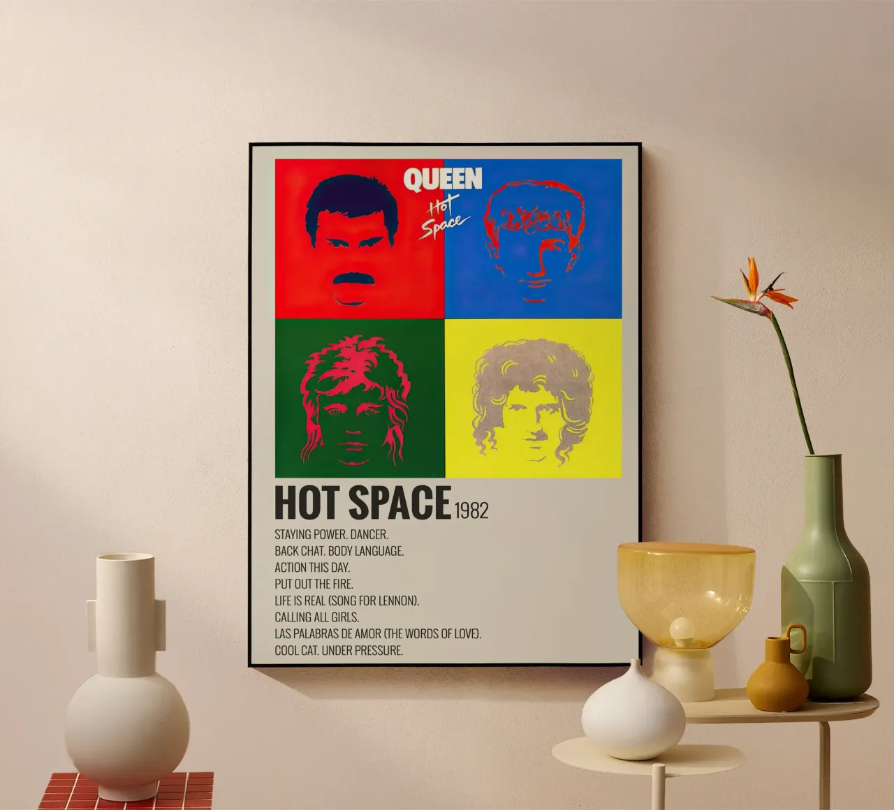 Queen Hot Space Tracklists plexiglass da Banda Neira