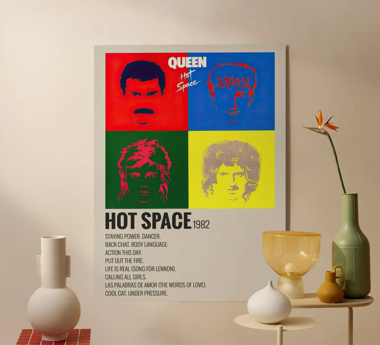 Queen Hot Space Tracklists plexiglass da Banda Neira
