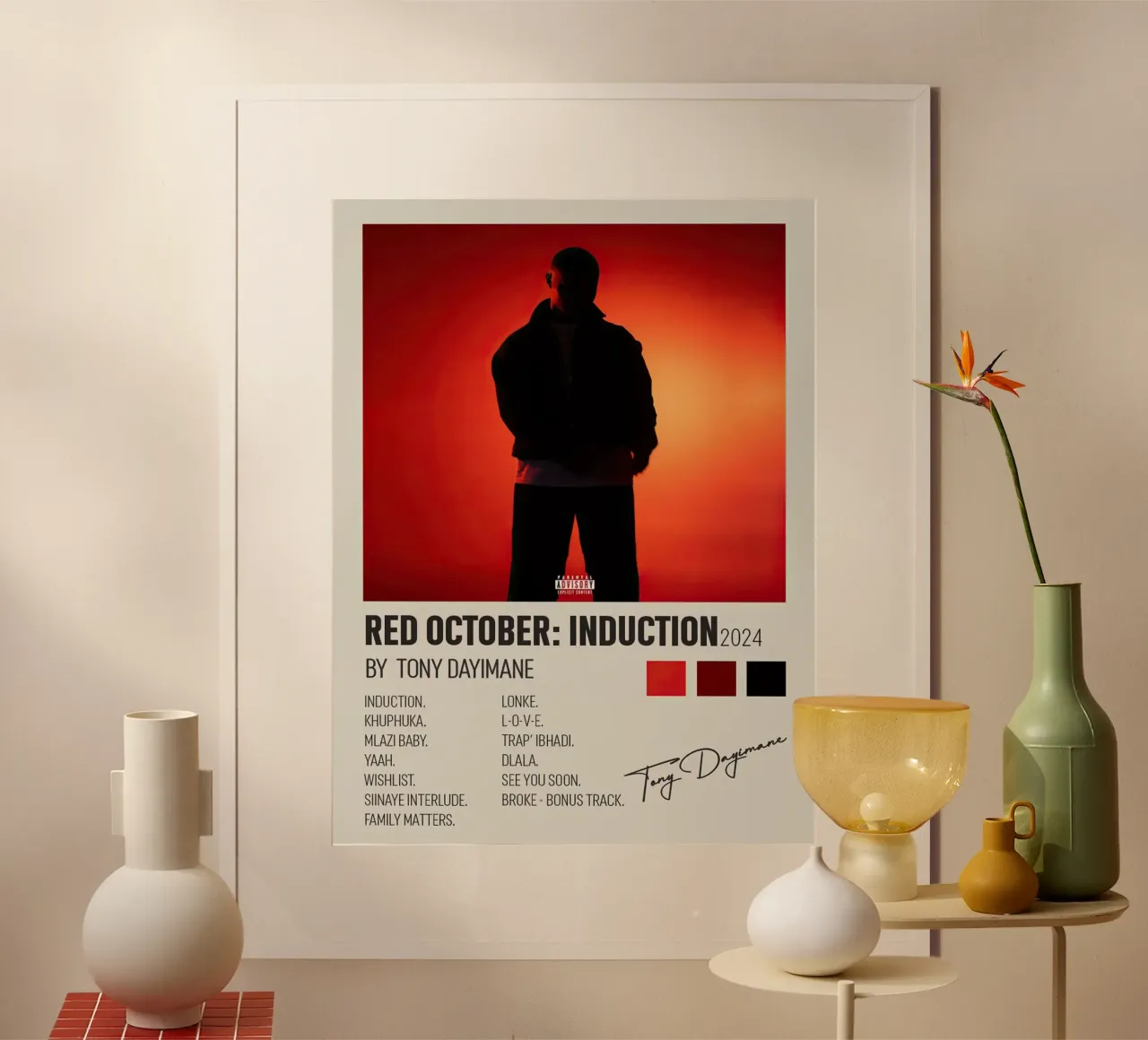 Tony Daymane Red October Induction carta hahnemühle da Banda Neira