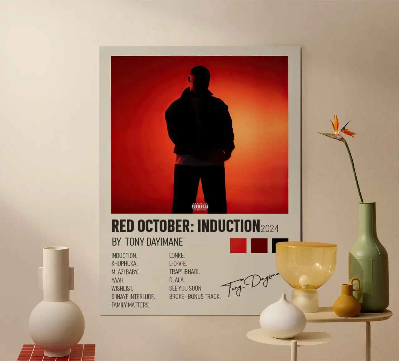 Tony Daymane Red October Induction carta hahnemühle da Banda Neira