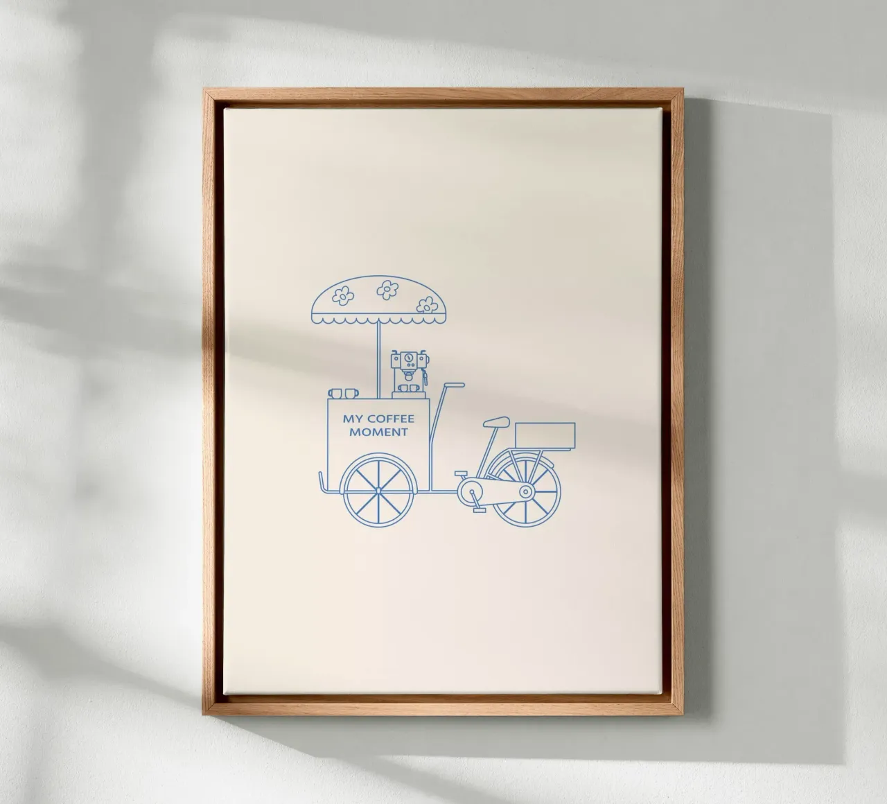 Kaffee Fahrrad Blau Leinwand von janamossmann