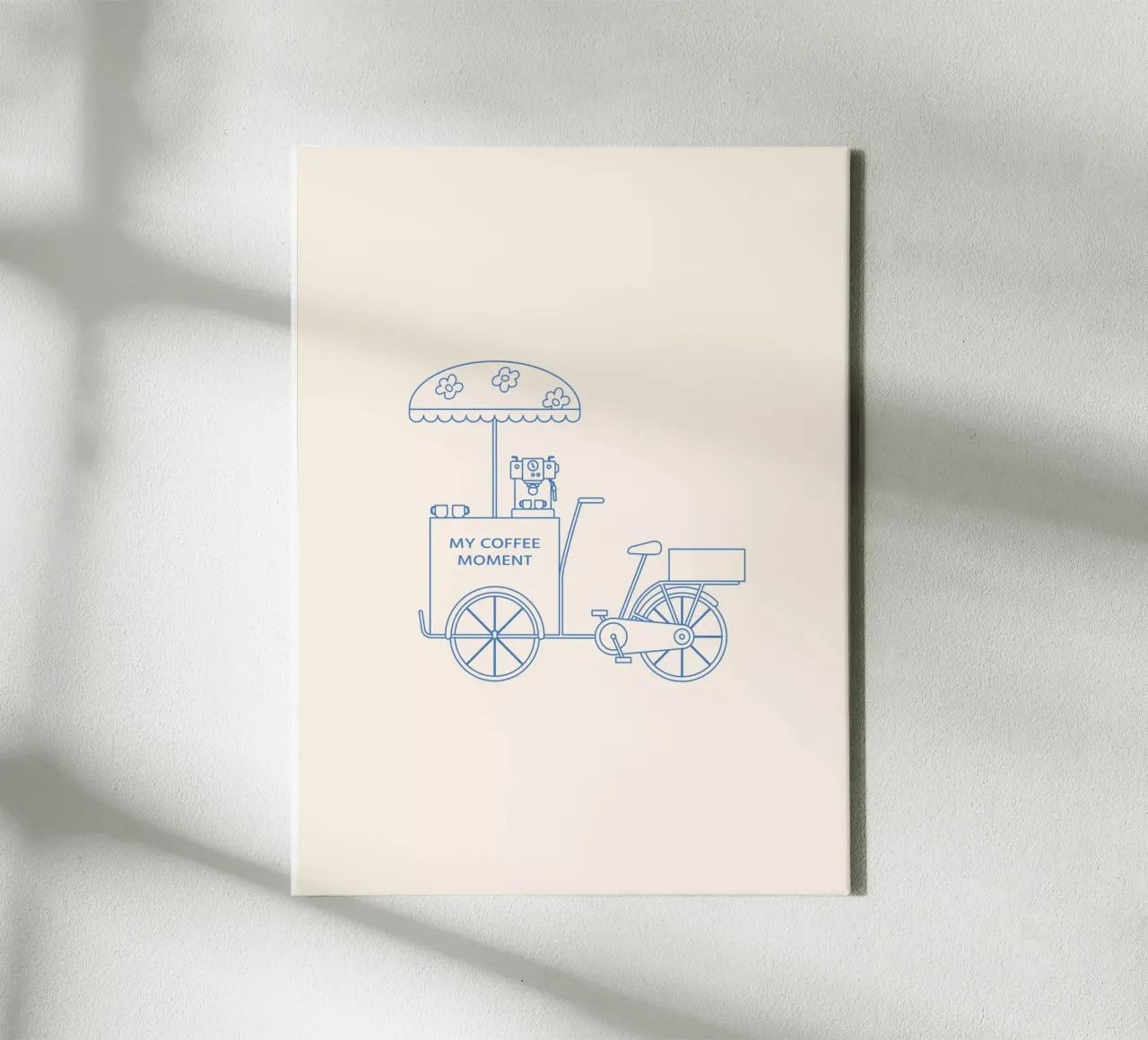 Kaffee Fahrrad Blau Leinwand von janamossmann