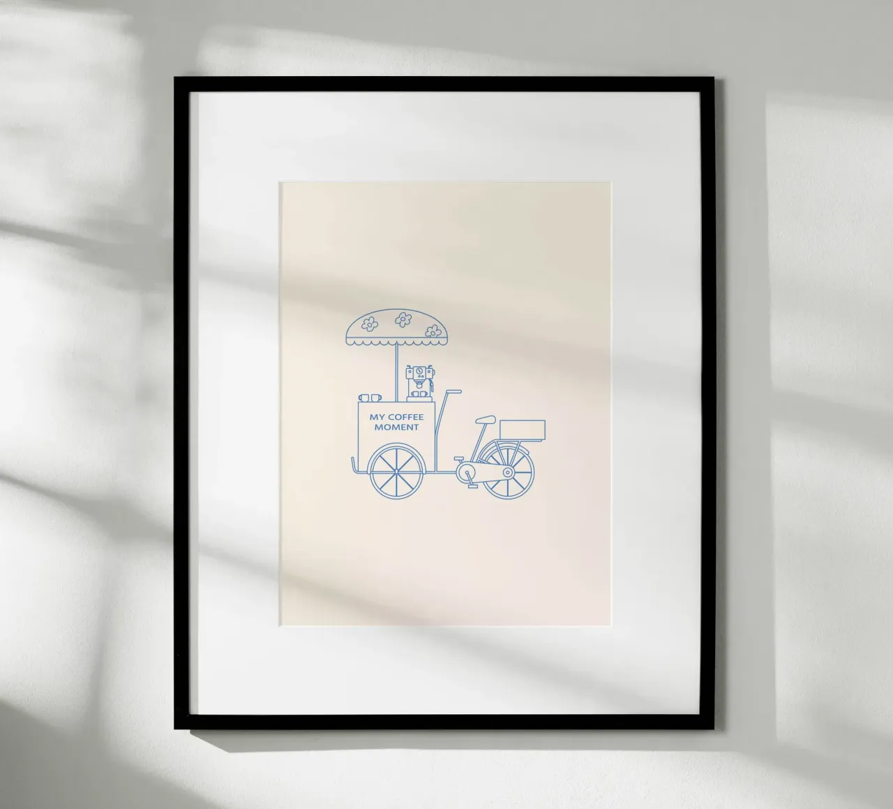Caffè bicicletta blu poster da janamossmann