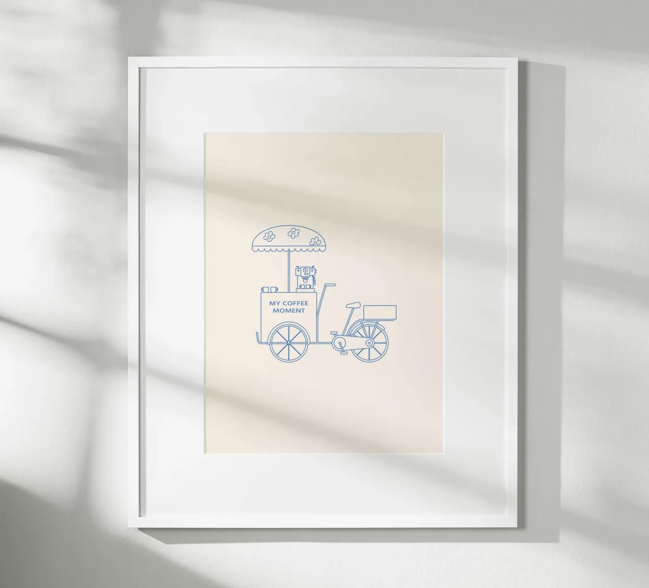 Caffè bicicletta blu poster da janamossmann