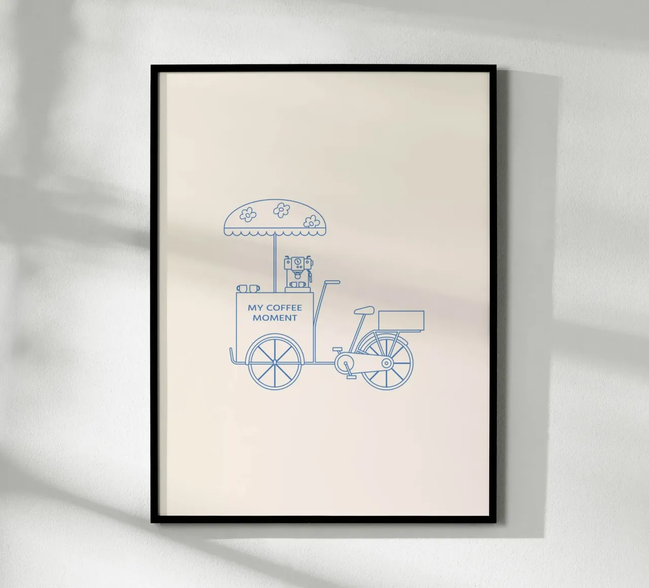 Caffè bicicletta blu poster da janamossmann