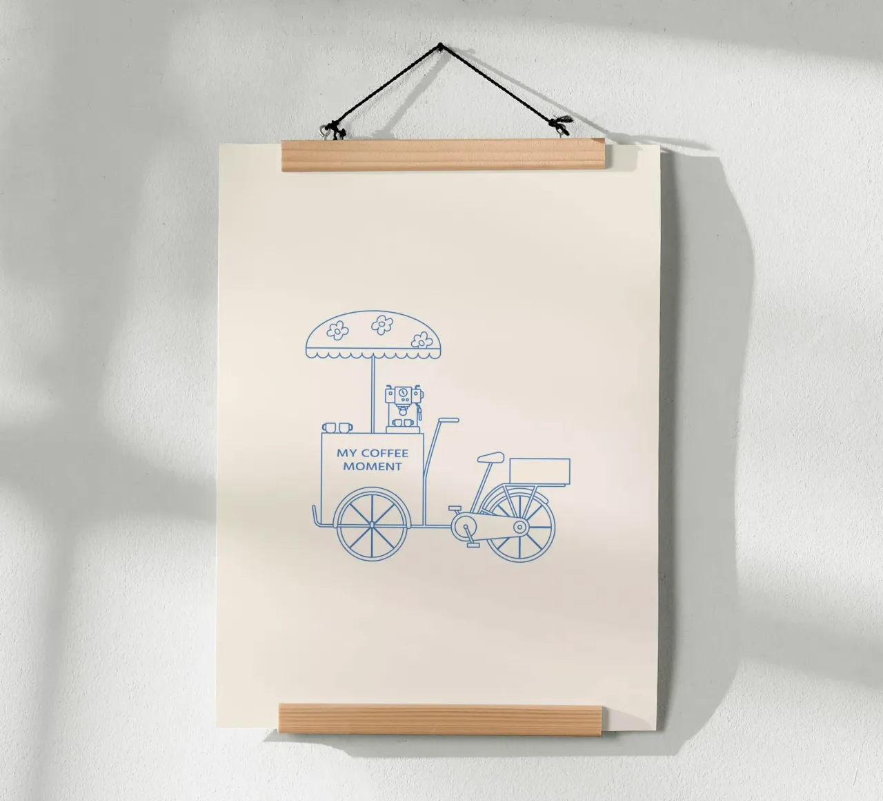 Caffè bicicletta blu poster da janamossmann
