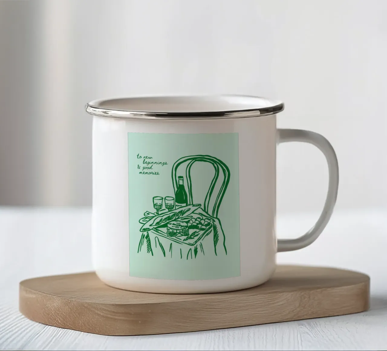Boho Food 14 Good Memories tazza in smalto da Boho Print Collection