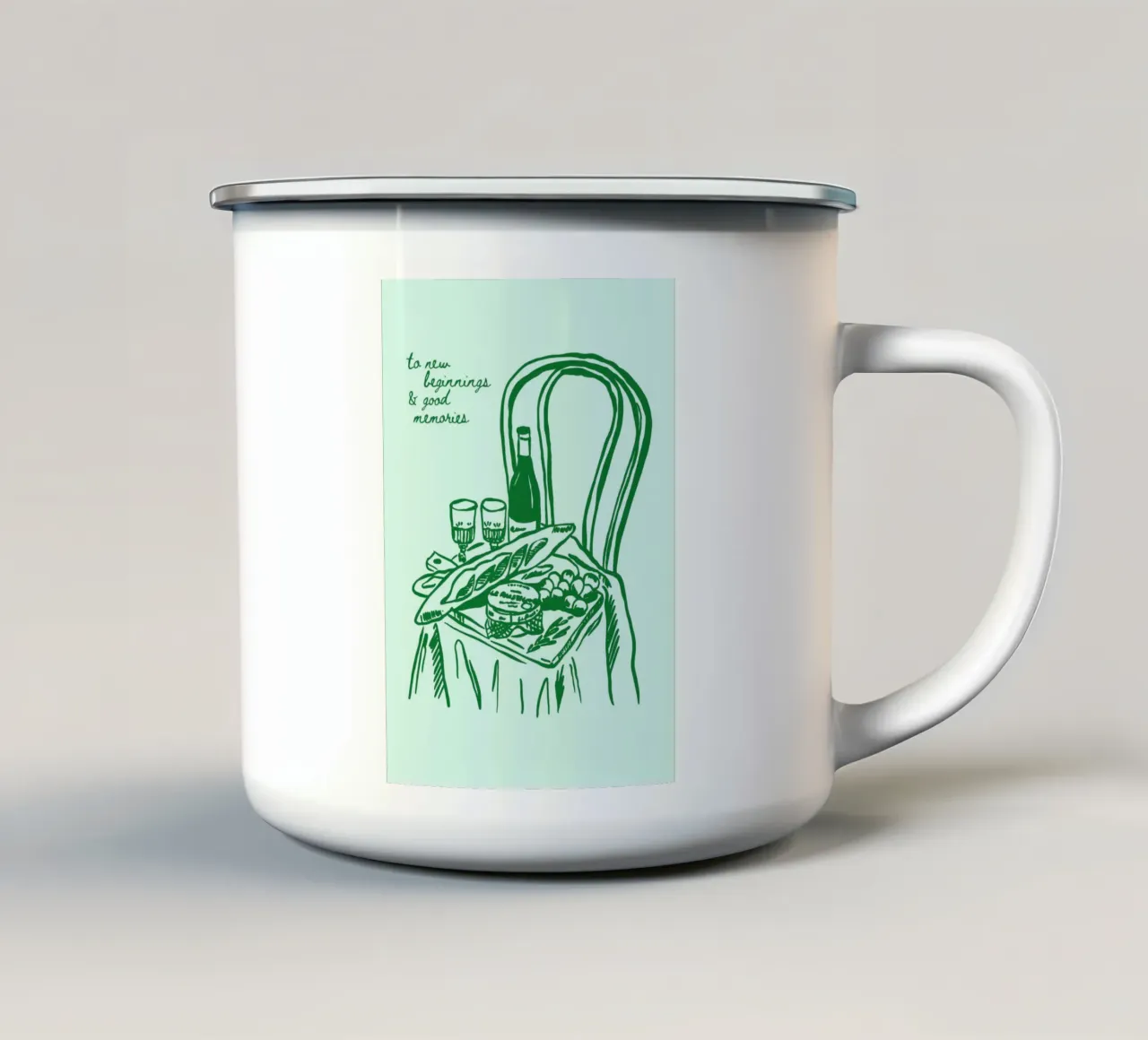 Boho Food 14 Good Memories tazza in smalto da Boho Print Collection