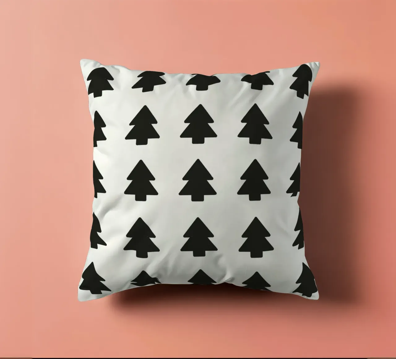Black Forest – Minimal Tree Pattern Poster cuscino da ChristmasMooodz
