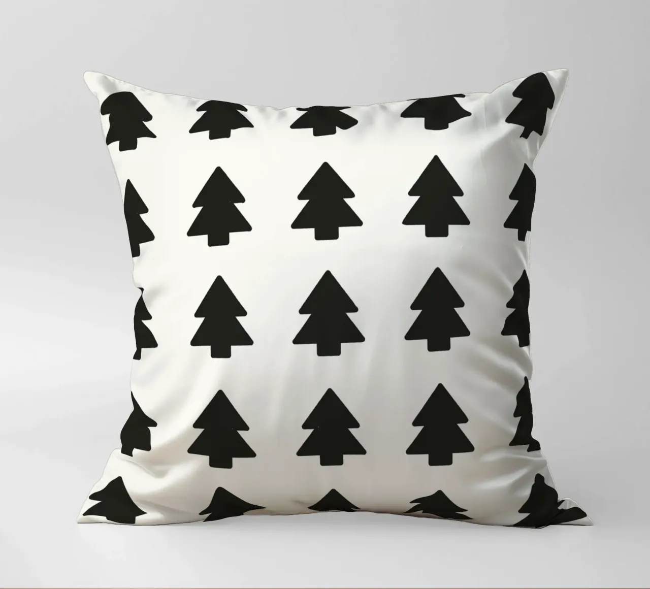 Black Forest – Minimal Tree Pattern Poster cuscino da ChristmasMooodz