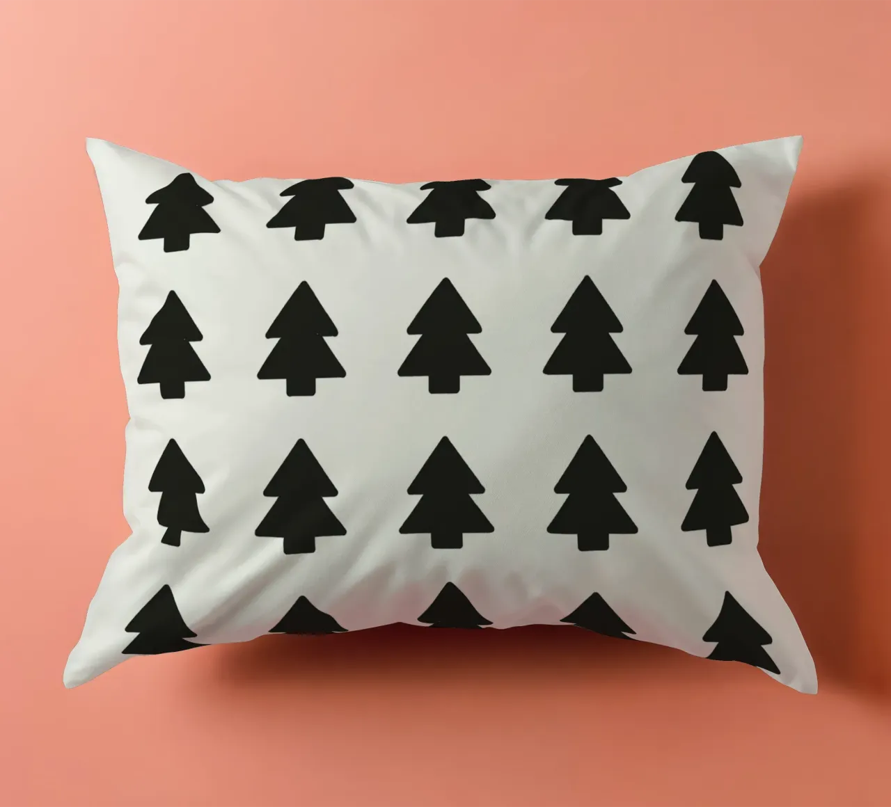 Black Forest – Minimal Tree Pattern Poster cuscino da ChristmasMooodz