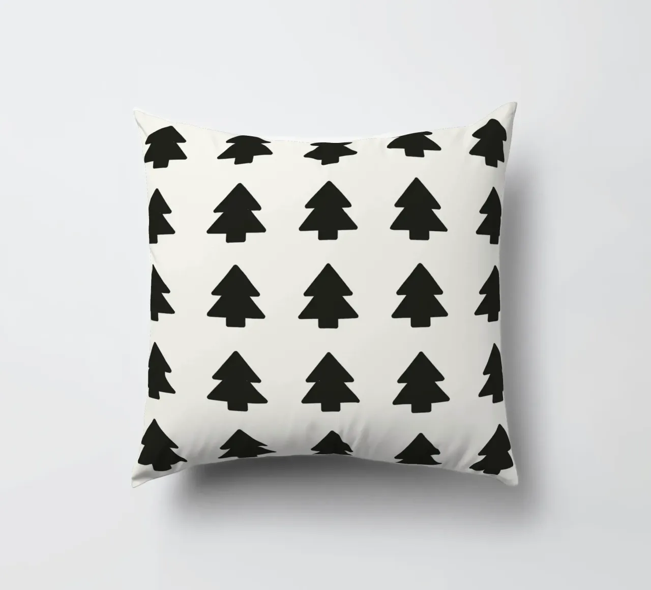 Black Forest – Minimal Tree Pattern Poster cuscino da ChristmasMooodz