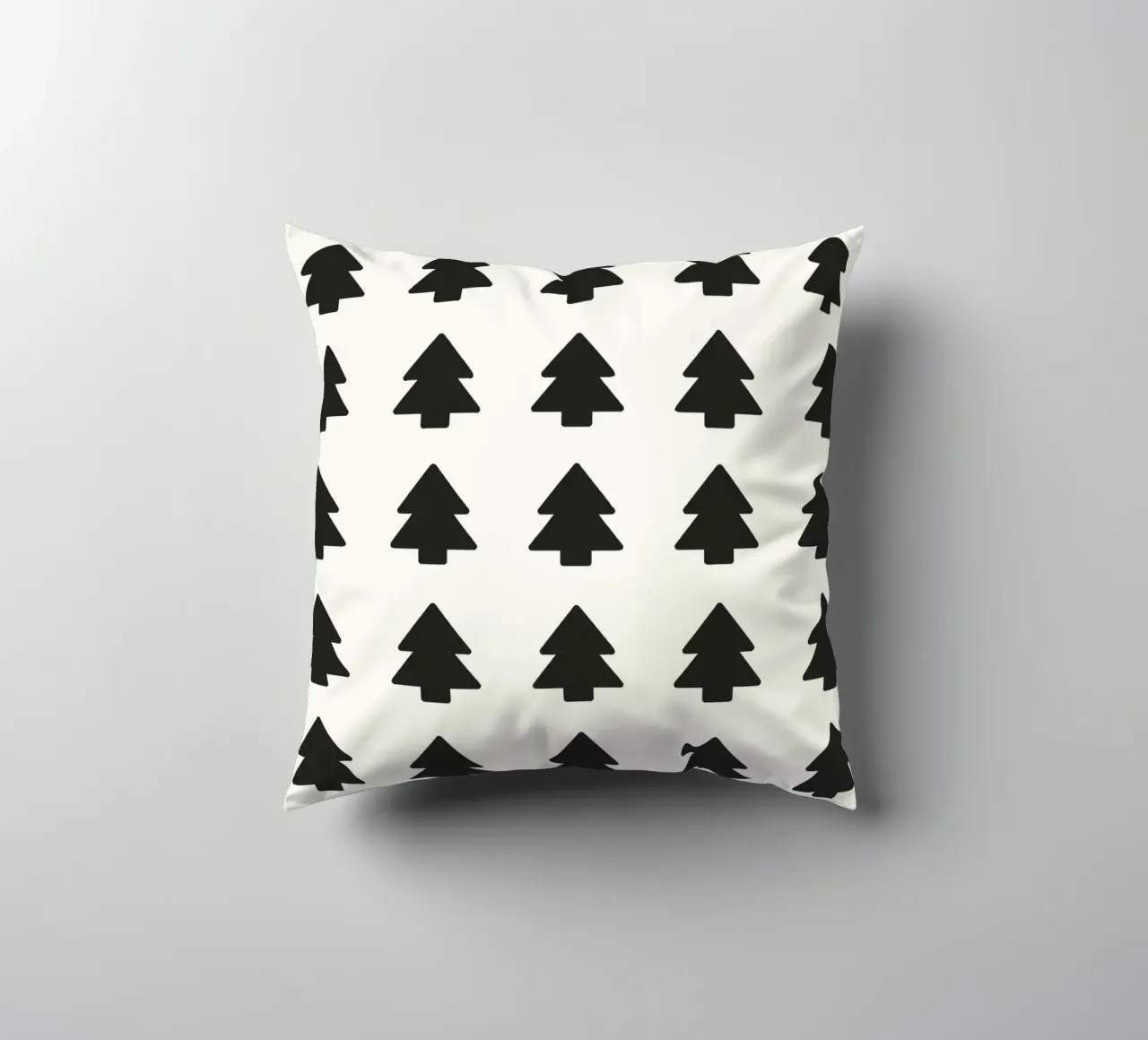 Black Forest – Minimal Tree Pattern Poster cuscino da ChristmasMooodz