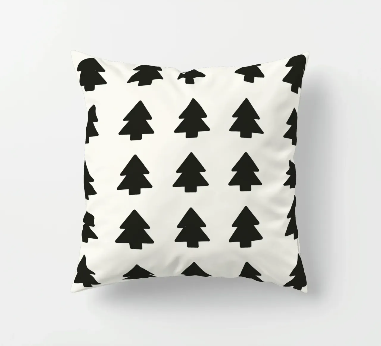 Black Forest – Minimal Tree Pattern Poster cuscino da ChristmasMooodz