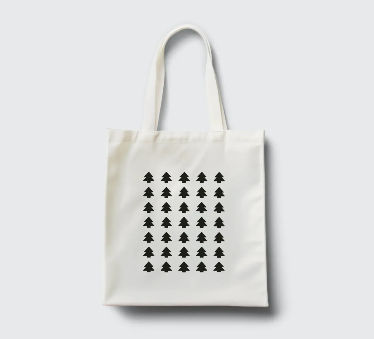 Black Forest – Minimal Tree Pattern Poster borsa in juta da ChristmasMooodz