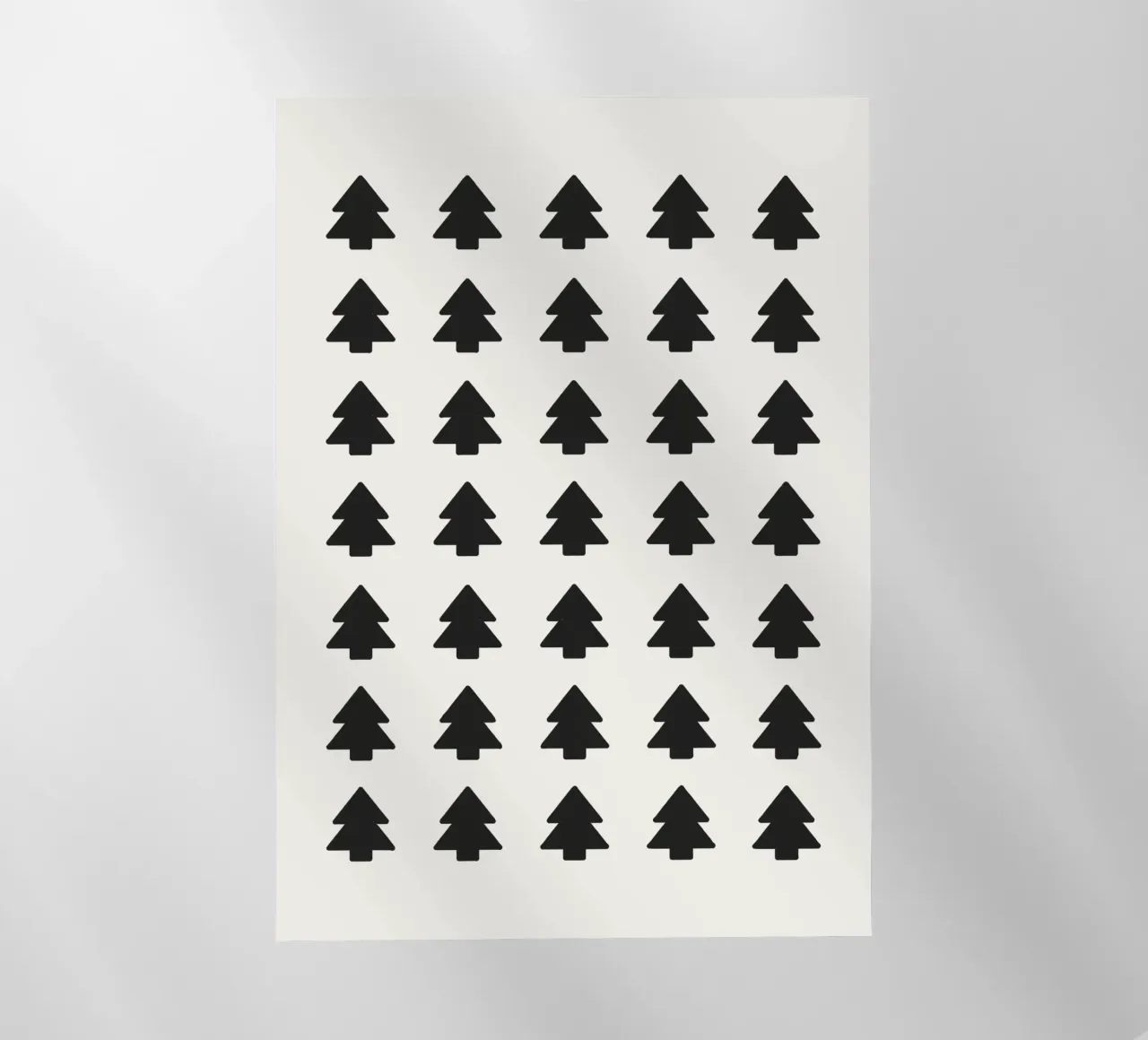 Black Forest – Minimal Tree Pattern Poster backlit folie van ChristmasMooodz