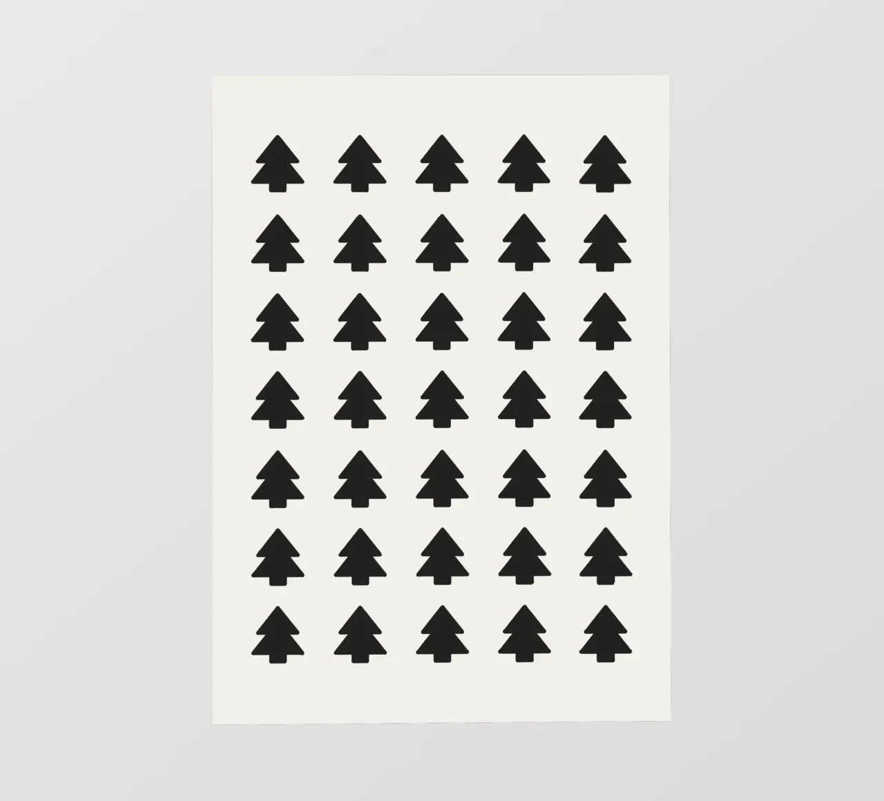 Black Forest – Minimal Tree Pattern Poster backlit folie van ChristmasMooodz