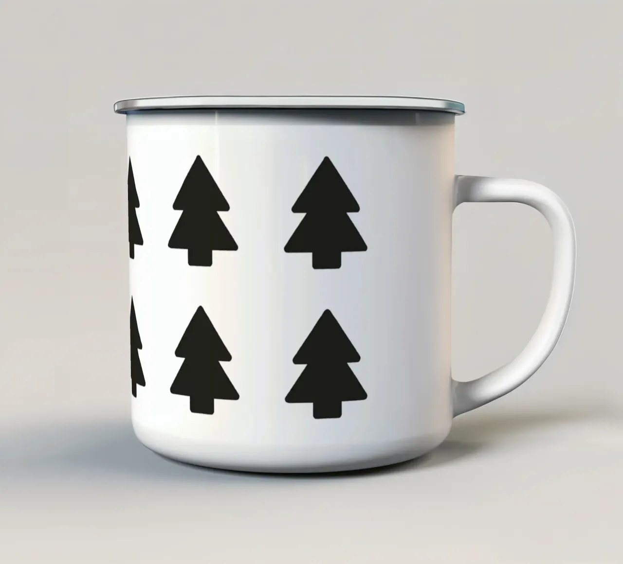 Black Forest – Minimal Tree Pattern Poster tazza in smalto da ChristmasMooodz
