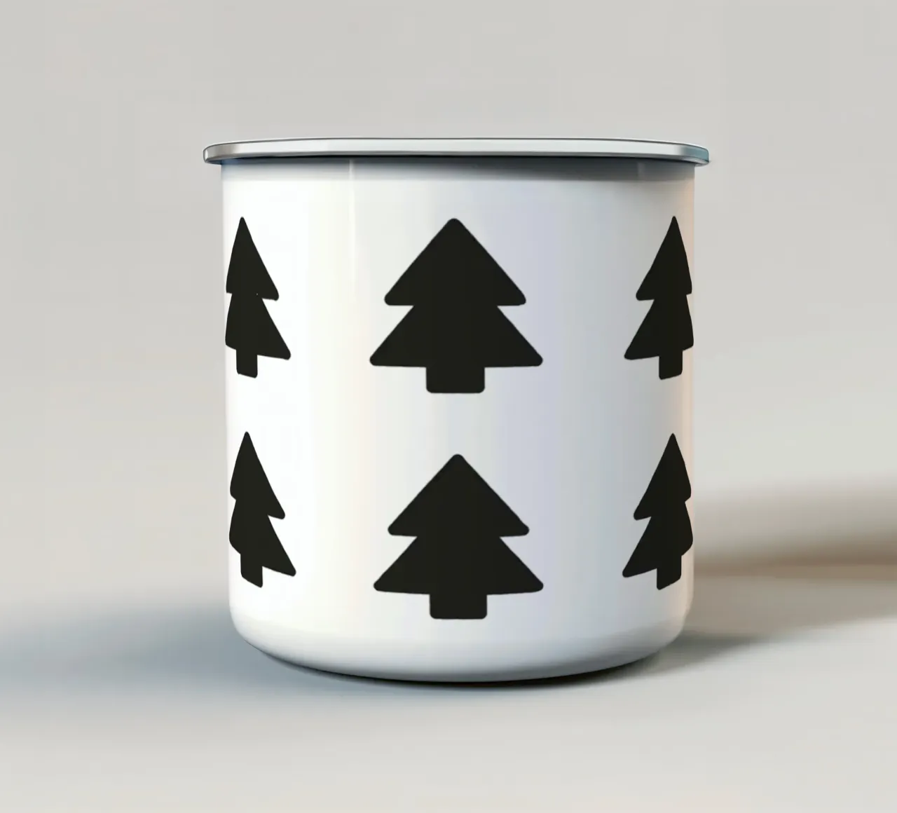 Black Forest – Minimal Tree Pattern Poster tazza in smalto da ChristmasMooodz
