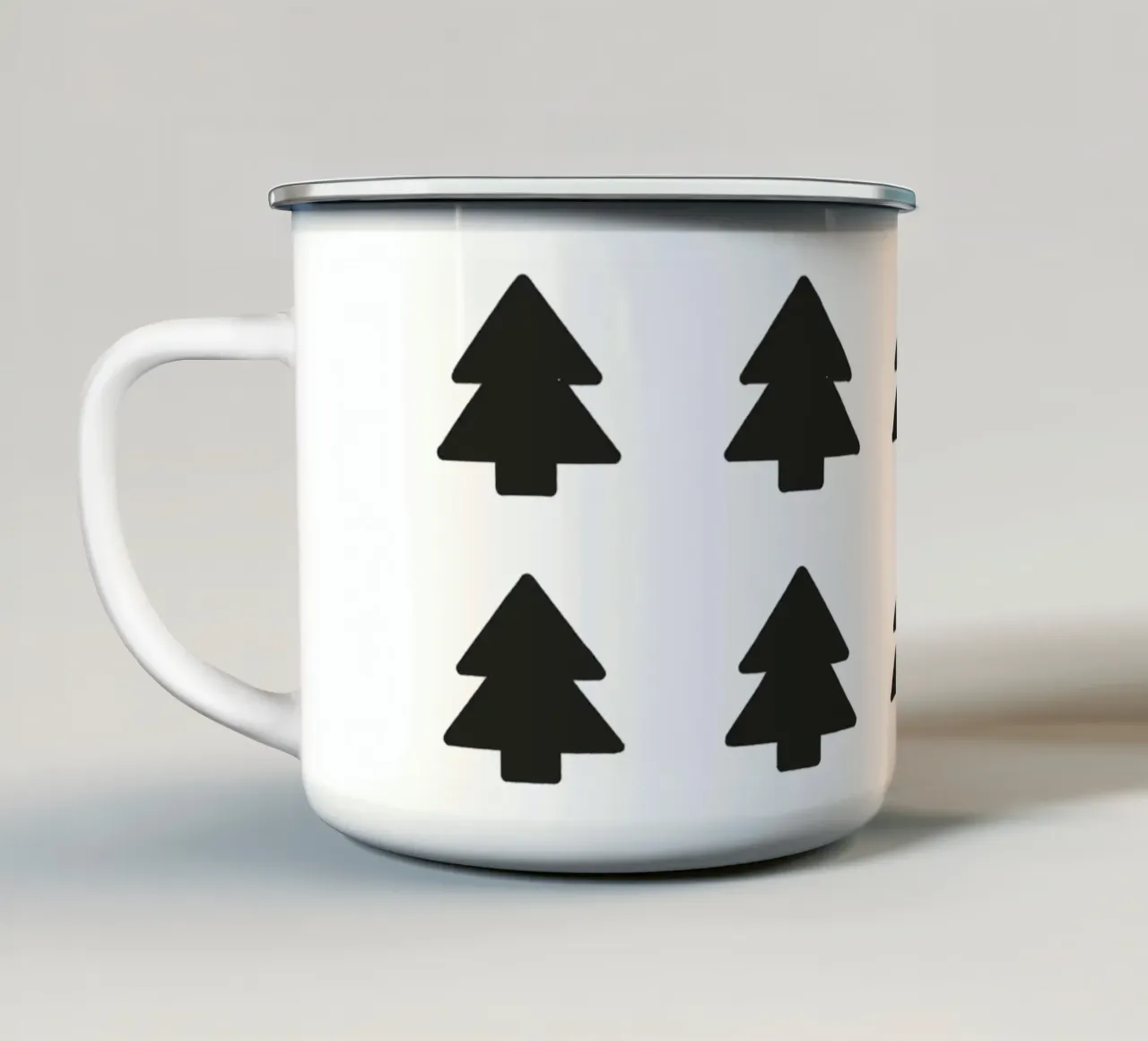 Black Forest – Minimal Tree Pattern Poster tazza in smalto da ChristmasMooodz