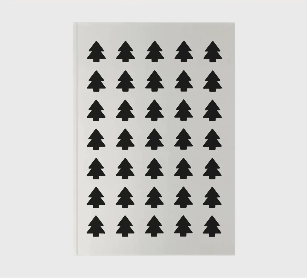 Black Forest – Minimal Tree Pattern Poster notebook by ChristmasMooodz