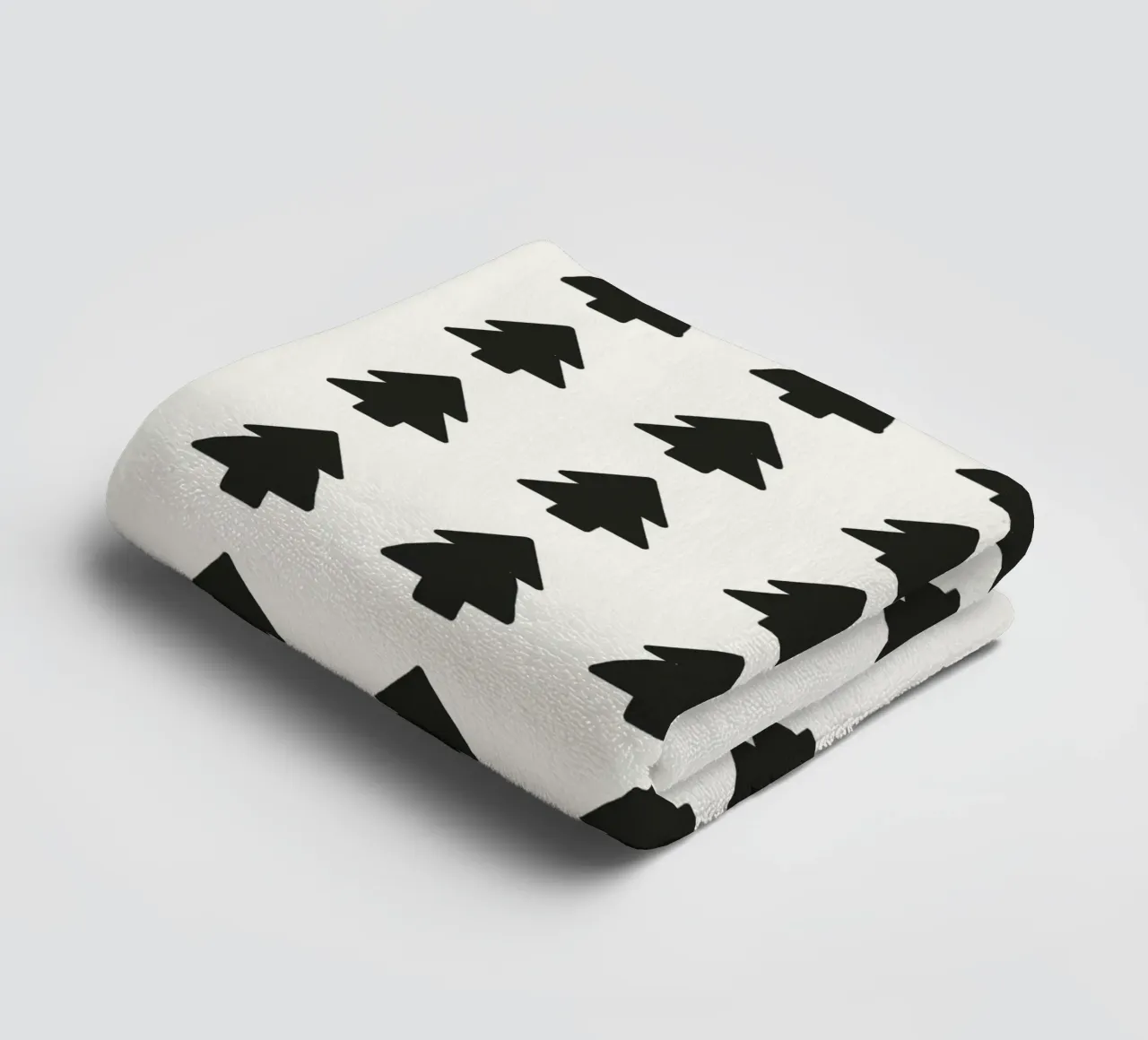 Black Forest – Minimal Tree Pattern Poster badhanddoek van ChristmasMooodz