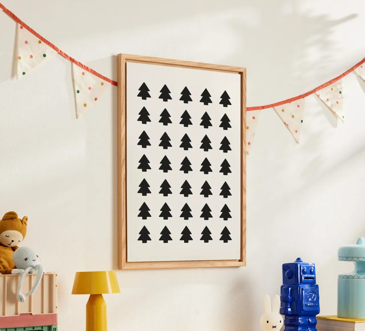 Black Forest – Minimal Tree Pattern Poster plexiglass da ChristmasMooodz