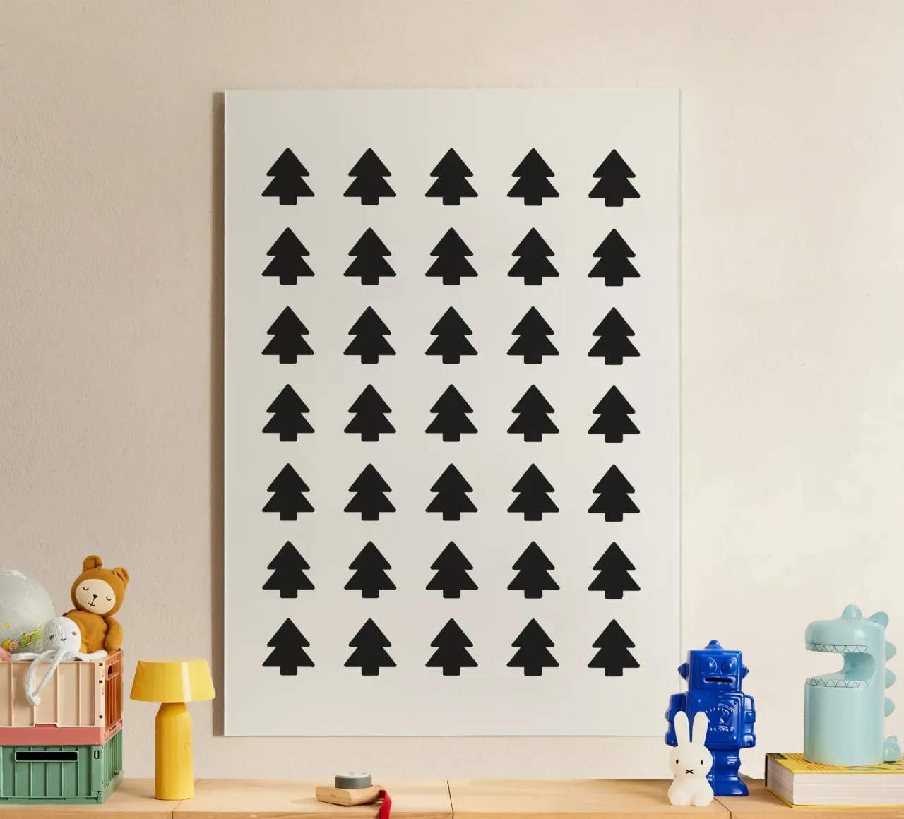 Black Forest – Minimal Tree Pattern Poster plexiglass da ChristmasMooodz