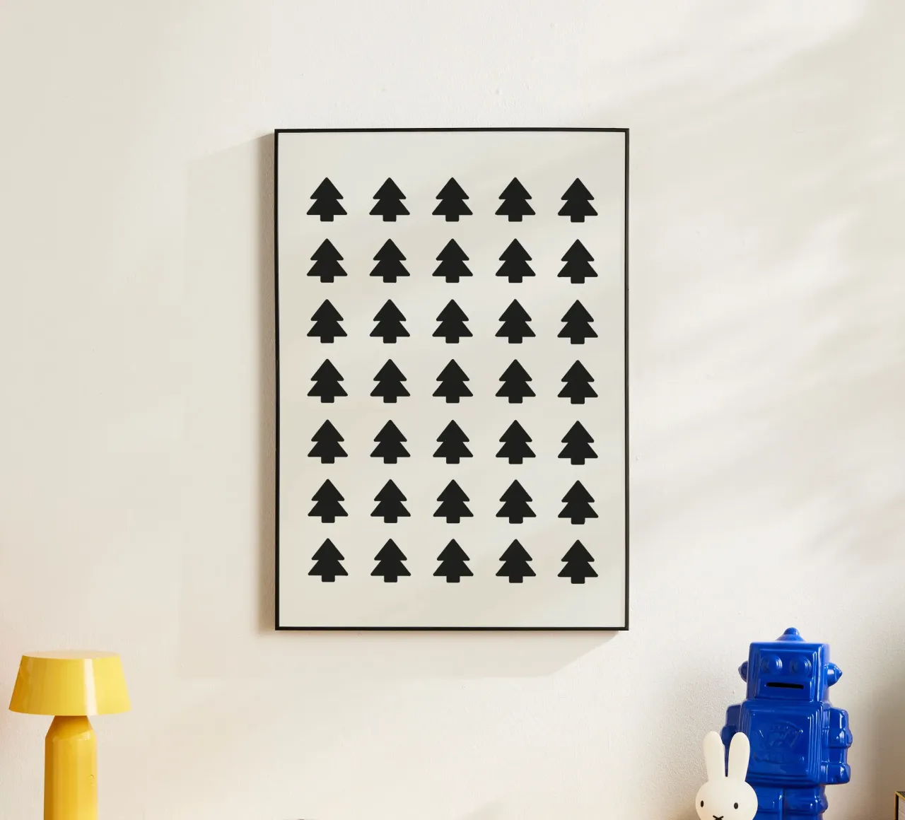 Black Forest – Minimal Tree Pattern Poster alluminio dibond da ChristmasMooodz