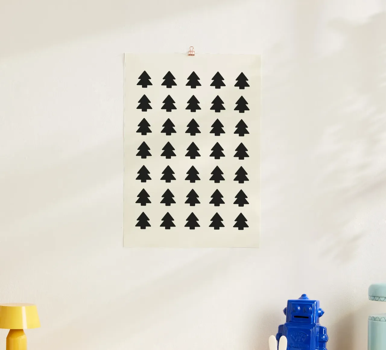 Black Forest – Minimal Tree Pattern Poster hahnemühle van ChristmasMooodz