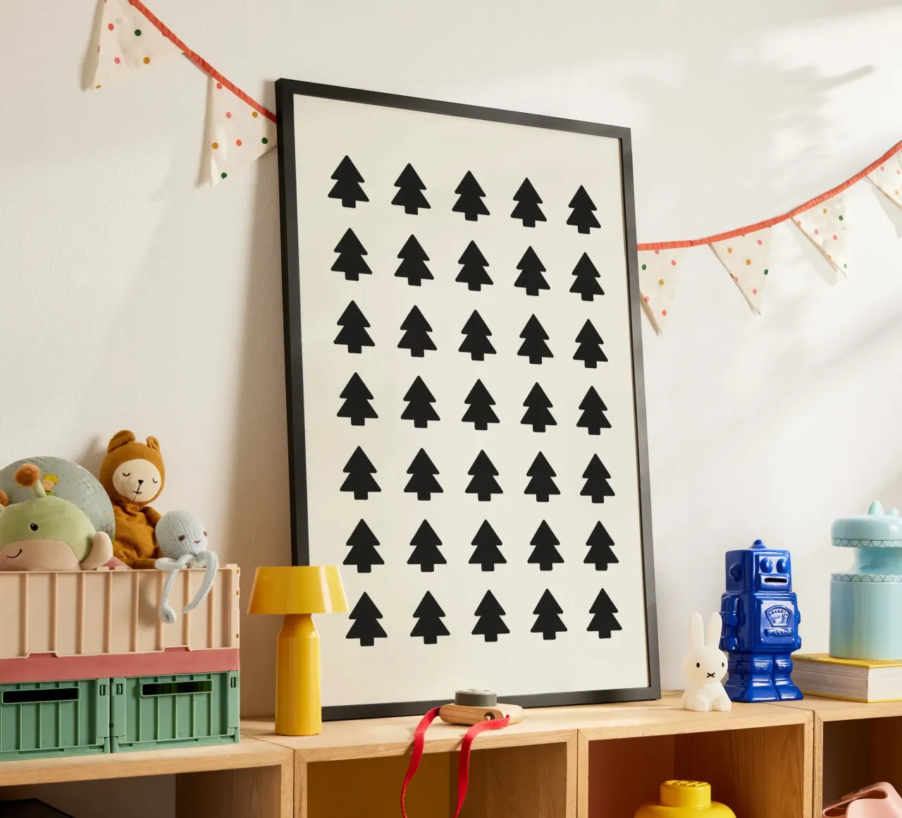 Black Forest – Minimal Tree Pattern Poster hahnemühle van ChristmasMooodz