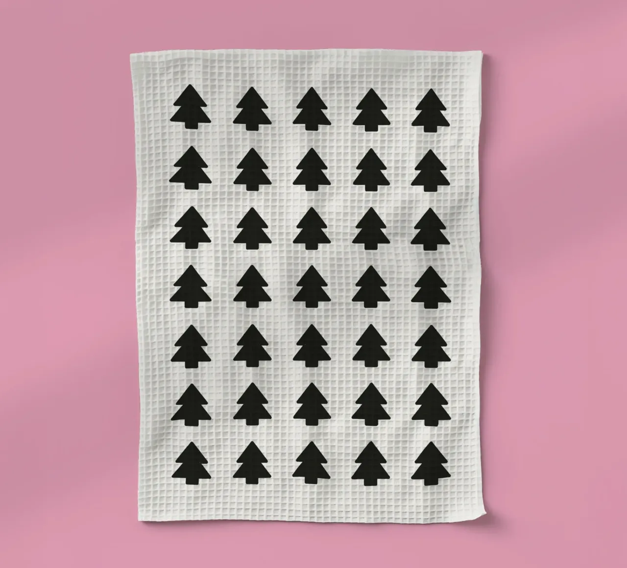 Black Forest – Minimal Tree Pattern Poster torchon de ChristmasMooodz
