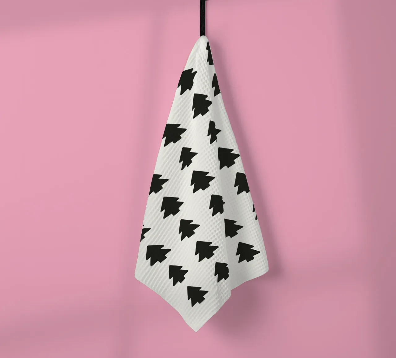 Black Forest – Minimal Tree Pattern Poster torchon de ChristmasMooodz