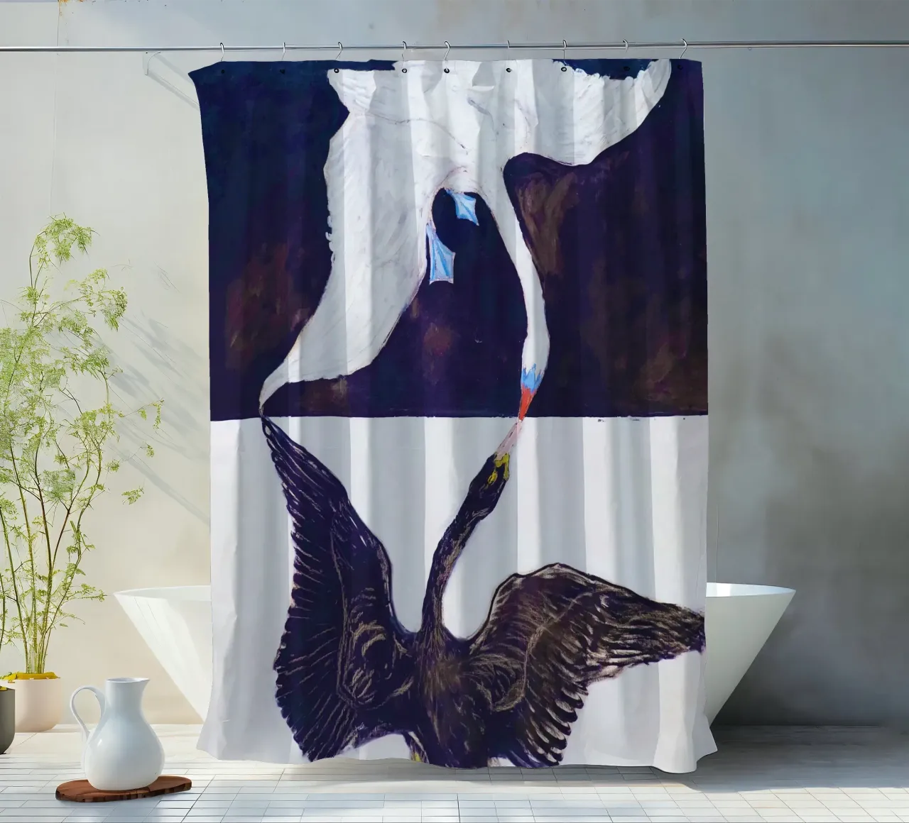 The Swan, No. 1 (1915) by Hilma af Klint tenda da doccia da Bisous Art