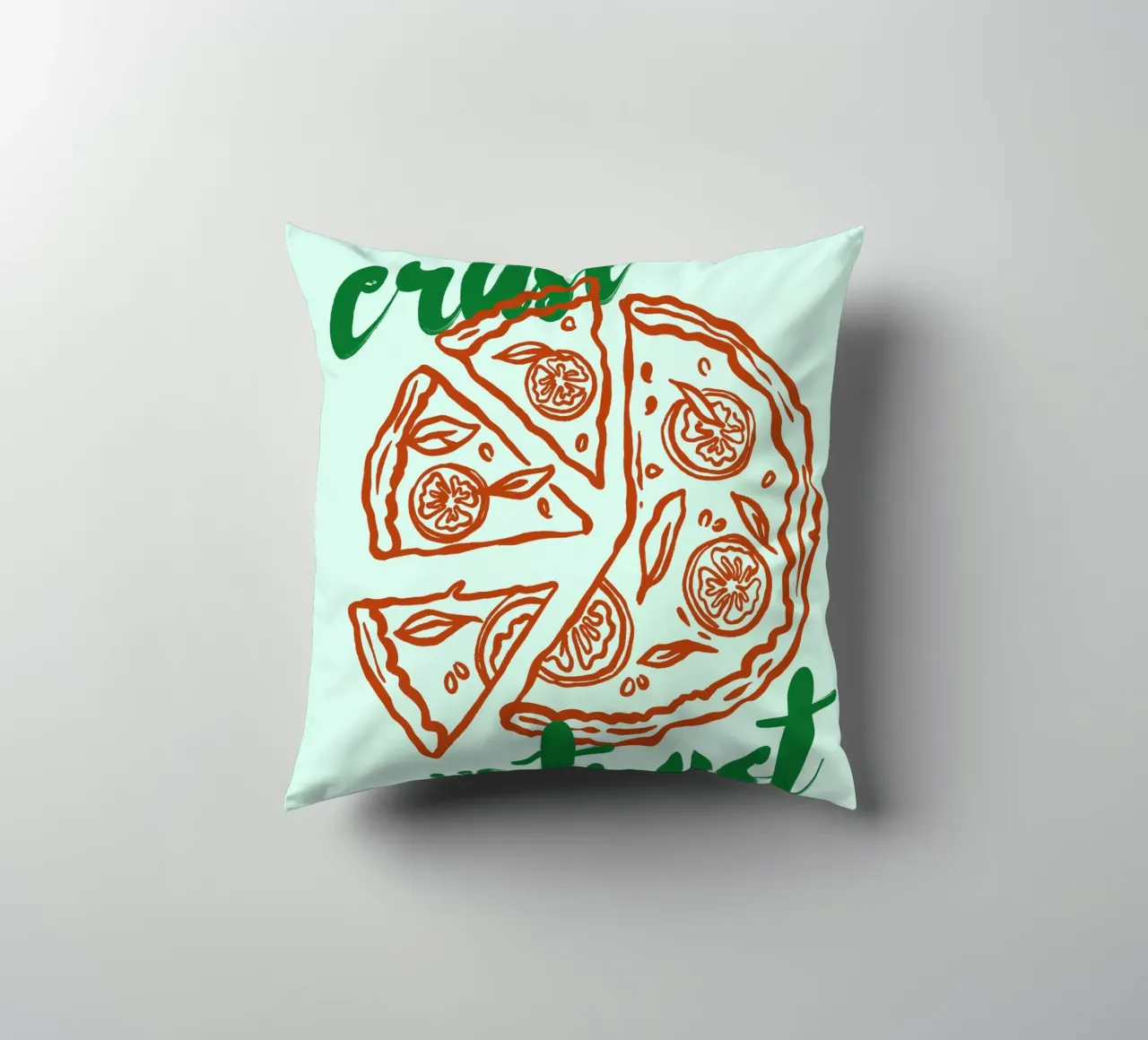 Boho Food 14 In Crust We Trust cuscino da Boho Print Collection