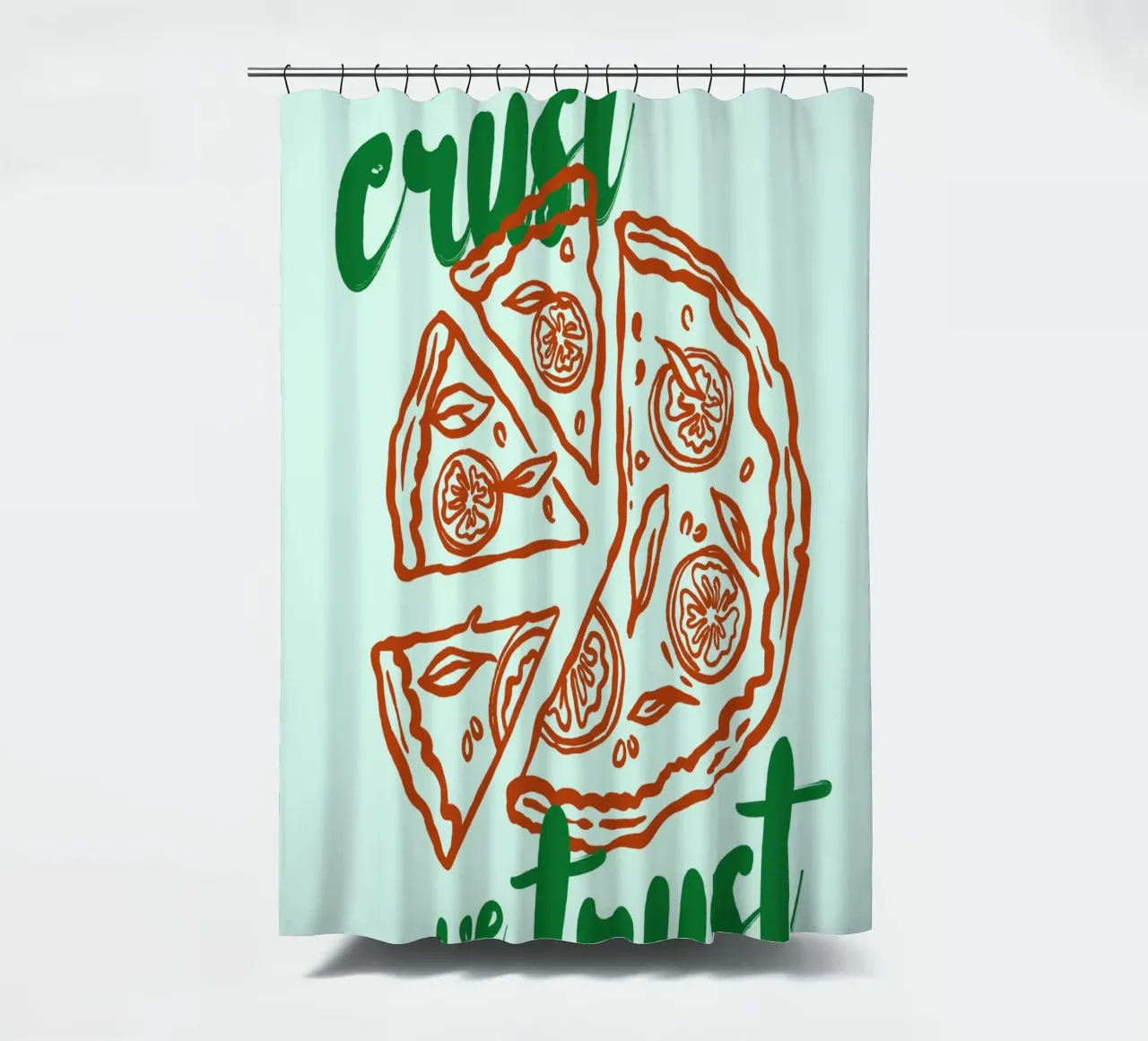 Boho Food 14 In Crust We Trust tenda da doccia da Boho Print Collection