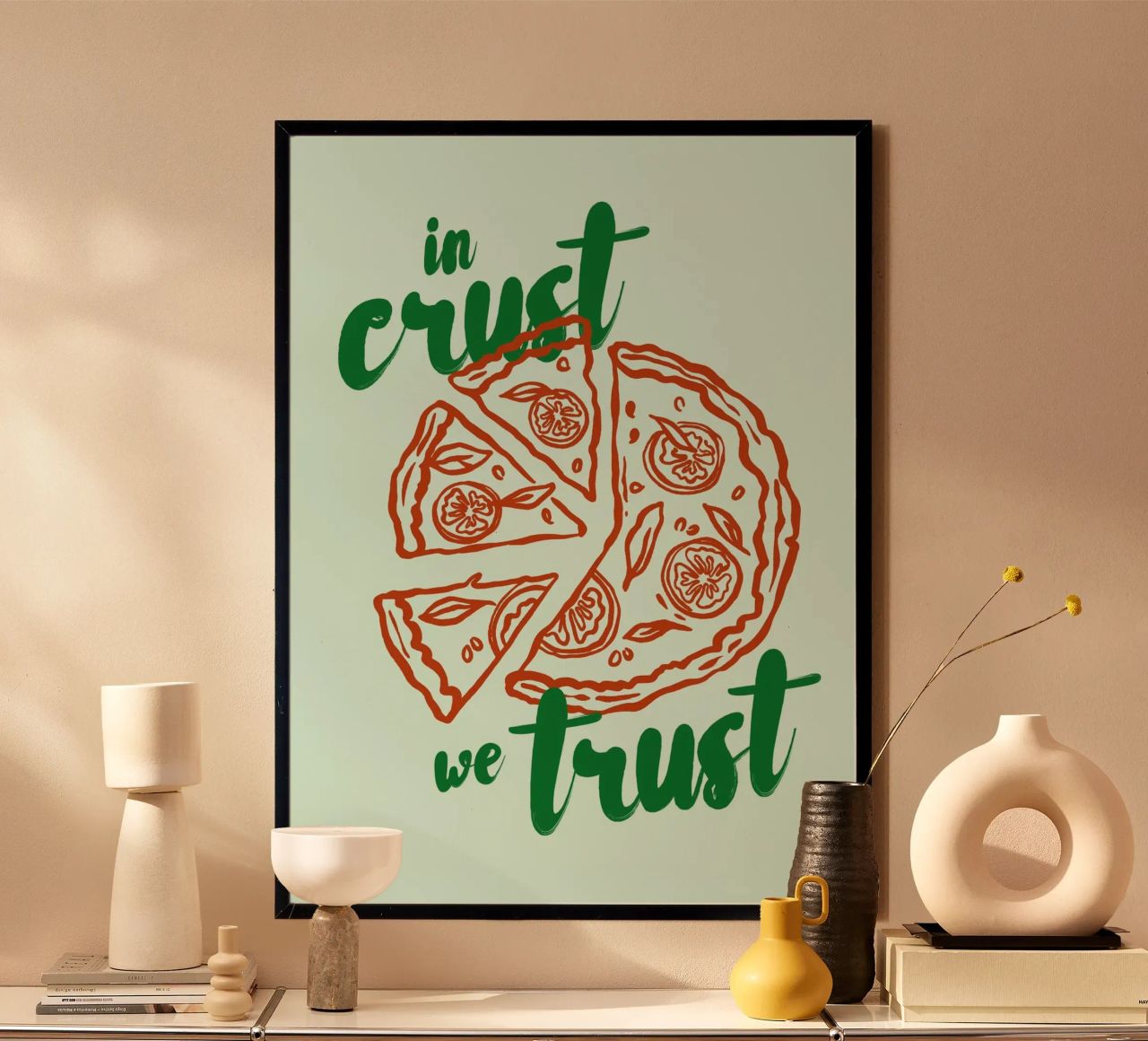 Boho Food 14 In Crust We Trust poster de Boho Print Collection