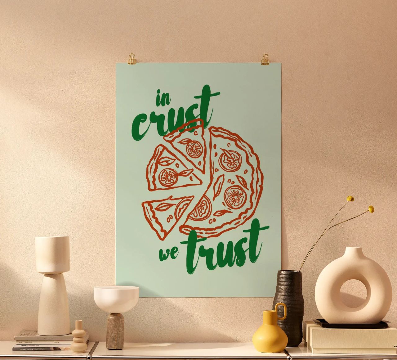 Boho Food 14 In Crust We Trust poster de Boho Print Collection